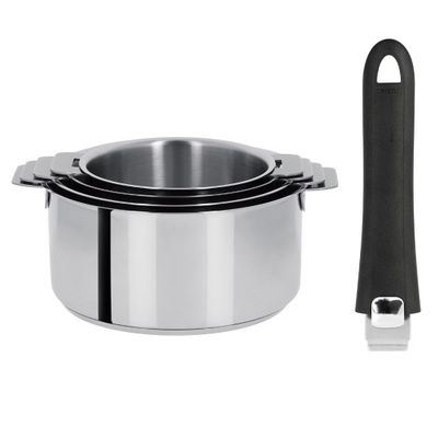 Série de 3 casseroles amovibles Mutine + Poignée Mutine Evolution 2.0 noire